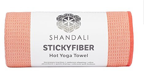 Shandali Hot Yoga Handtuch – Stickyfiber Mattengröße, Mikrofaser, super saugfähig, rutschfest, verletzungsfrei, 61 x 183 cm Bikram Übung, Fitness, Pilates und Ausrüstung