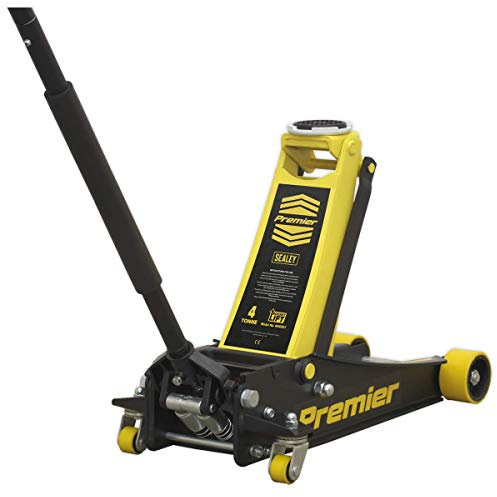 Sealey 4 Tonne Low Profile Trolley Jack, Car Jack, with Rocket Lift - Yellow - 4040AY