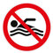 1 x Aufkleber Warnzeichen Baden Verboten Schwimmen Schwimmbad Sticker Achtung
