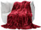 Brandsseller Felldecke 180 x 220 cm Hochwertige Kuscheldecke Sofa Decke Wohndecke Tagesdecke Flauschiges Kunstfell Rot