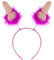 CHICTRY Femme Bandeau en Forme de Rose avec des Plumes pour Cheveux Drôle Accessoires pour Célibataire Bachelorette Partie Filles Fête Jeux Rose Rouge Taille unique