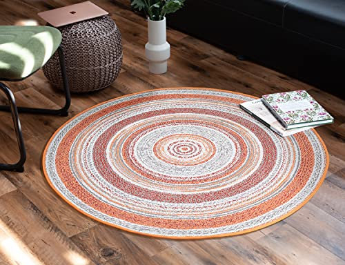 Teppich Rund Classic Vinyl Record Orange 120x120cm für Innen und Außen
