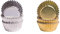 Demmler Pralinenkapsel - Pralinenförmchen - Gold & Silber 2er Set - 150 Stück - Maße: 2,6 x 1,6 cm - inklusiv 4 goldene Tassendeckchen - Made in Germany
