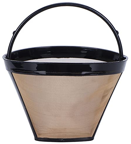 Edelstahl Kaffeefilter Kaffeemaschine Wiederverwendbarer Kegel Kaffeefiltersieb Gold