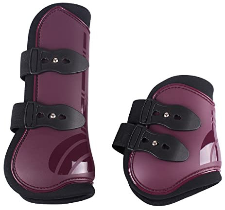 QHP Gamaschen-Set vorne und hinten 4er Set Polyurethan mit Neoprenfutter (Pony, Maroon)