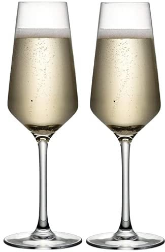 Rammento Champagne Flutes Set of 4 Crystal Prosecco Glasses Tall Wine Glasses 23cl