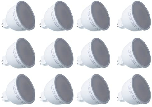 12 Stück LED-Lampen MR16 GU5.3 8W 12V 780LM Kaltweiß 6500K, Ø50mm Höhe 56mm
