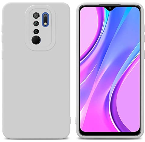 Cadorabo Hülle kompatibel mit Xiaomi RedMi 9 Schutzhülle TPU Silikon Case Liquid Design mit Kameraschutz Slim Kratzfest Weiche Gummi mit Rundumschutz Case Hülle für Xiaomi RedMi 9 in Weiß