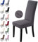BalladHome Stuhlhussen 4er Set Stretch Stuhlbezug Stuhlüberzug Esszimmerstühle Bezug Universale Elastische Hussen waschbar Abnehmba für Hotel, Bankett, Büro, Partys Deko (4 Stück, Dunkelgrau)-L