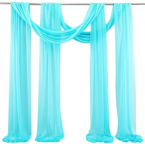 Hochzeit Vorhang 2 Stücke Hochzeiten Bogenvorhänge,Hochzeitsbogen Gardinen Vorhang Dekoration Voile Foto Hintergrund Vorhänge Chiffon Stoff Querbehang Deko für Party Hochzeit Zeremonie Stil M 75x300cm