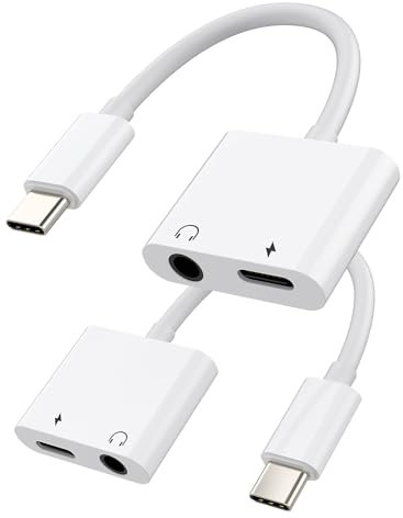 iPhone 15 Pro Max USB C Klinke Adapter 2in1(2 Pack) Aux ladegerät Stecker 3.5mm Kopfhörer auf Type-c Ladekabel Splitter kompatibel für Sumsung Huawei Xiaomi Apple Plus iPad 10、Air4/5、Mini6、3.5+t