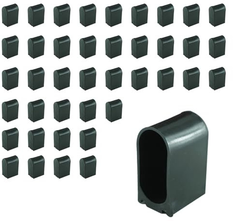 Fußkappen für Gartenstühle Abdeckkappen Stuhlbeinkappen Tischstuhl Beinfüße für Stuhlbeine 40 Stück Stuhlbeinkappen, 40 x 20 mm Schutzkappen für Stuhlbeine Ovalrohre Rohrkappen Schwarz