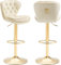 SUPPNEED Barhocker Satz von 2, Samt Zähler Höhe verstellbare Barhocker, Swivel Dining Bar Stühle gepolstert Moderne Barhocker für Kücheninsel, Cafe, Bar, Bar-Theke, Esszimmer, (Ivory)
