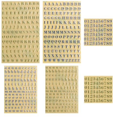 6 Sheets Alphabet Number Stickers, GLADFRESIT 3MM Self Adhesive Mini Letters Stickers for Epoxy Resin Casting Decoration Scrapbook DIY Crafts