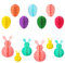 Tenare 13 Stück Waben Osterdekorationen Waben Osterhasen Papier Ostereier zum Aufhängen Bunte Ostern Deko Hängende Wabenpapierbälle für Ostern Frühling Party Baum Zuhause Schule (Niedlicher Stil)