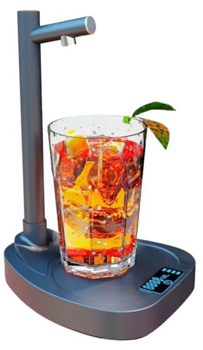 SEDOL Desktop Water Dispenser - USB-Charging Smart Mini Water Dispenser with 7 Quantitative Discharge Mode for 5 Gallon & Universal Bottles - Cold Water Dispenser for Bedroom, Office, Camping (Grey)