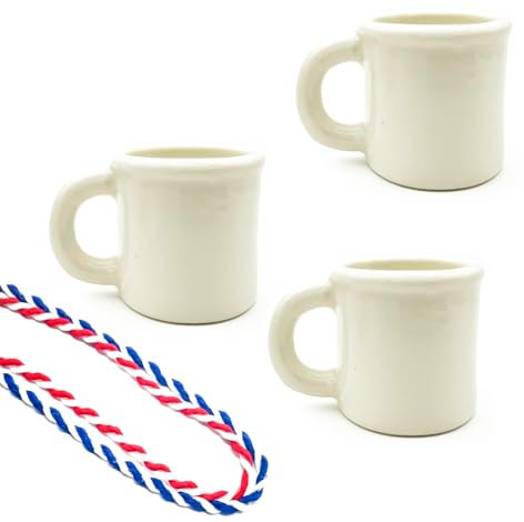 Carlso Witziger Keramikkrug, Weihnachten und Party (Krug weiss, 6 Stück)