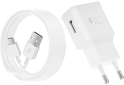 Caricabatterie per Samsung, Caricatore con Cavo USB C Originale Ricarica Rapida 1,5 M Compatibile con Samsung Galaxy S23/S22/S21/S20 FE/Note9/S10/S10e/S9/S8/A56/A55/A54/A53/A25/A16/A15/A14/A05s
