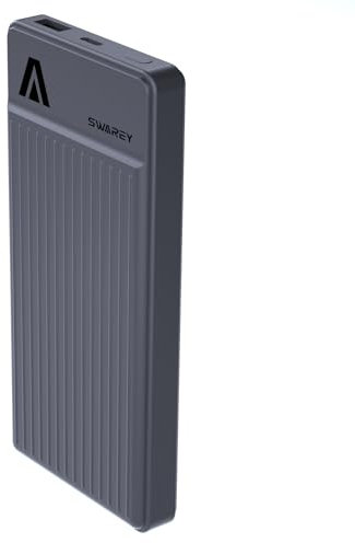 SWAREY Batería Externa 10000mAh, Power Bank de Carga Rápida PD 20W, Entrada y Salida USB C, Cargador Portátil para iPhone, Samsung, Xiaomi, iPad, Tabletas, PB166