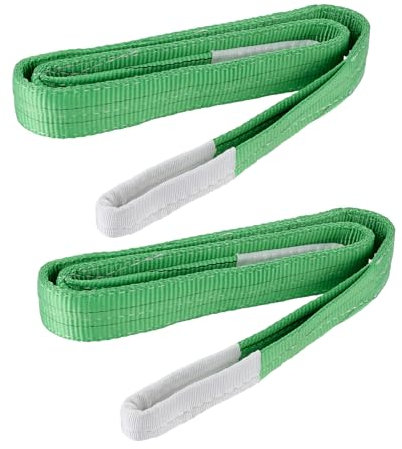 2 Pack Heavy Duty Lifting Sling Strap, 2M/6.5FT Polyester Webbing Sling, Max Strength 4409lbs, Flat Loop For Hoisting, Pulling(2T,2M)