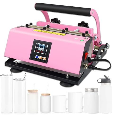 Eastnmythet Tumbler Heat Press Machine, Mug Press Sublimation Machine for 20oz 30oz Sublimation Skinny Straight Tumblers Glass Jar & 11-15oz Mugs