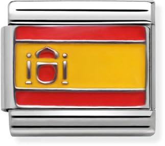 2Burned Italienische Charm-Flagge für 9 mm Armbänder aus Edelstahl 1x Schmuck (Spanien)