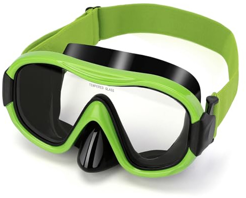 Schwimmbrille Scuba Schnorchel Maske für Erwachsene, verstellbare elastische Strickband Schwimmbrille, gehärtetes Glas mit Panorama Scuba Snorkel Tauchmaske für Erwachsene
