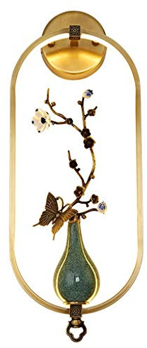 Appliques murales , Lampes murales Compatible with . de séjour lampe murale neuve de style chinois Cuivre Fixe Fixe Escalier d'intérieur - Chinoise Style Vase Céramique Vase Décorative Feuille murale