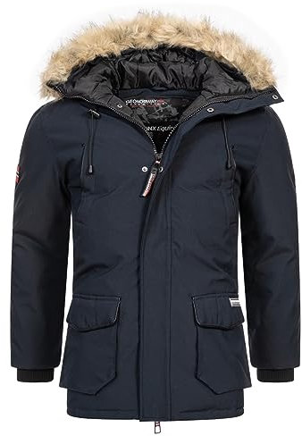 Geographical Norway Herren Winter Jacke Outdoorjacke Winter Parka warm gesteppt Steppjacke, Farbe:Navy, Größe:S