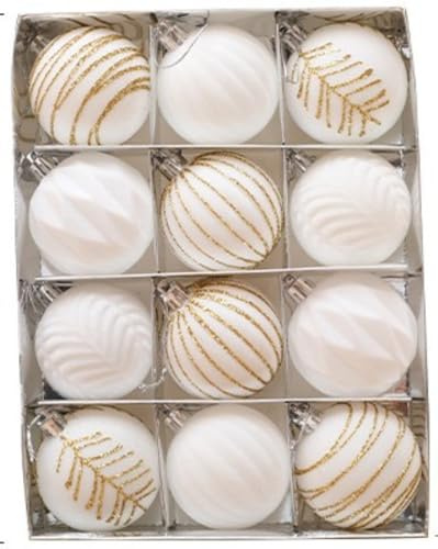 Set mit 12 flauschigen Kugeln, in rotem und goldenem Vintage-Samt, bordeauxfarbene flauschige Weihnachtsbaumdekoration, große dekorative unzerbrechliche Hängekugeln für Weihnachtsgirlanden