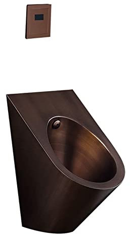 OWOHYG Urinal aus Edelstahl 304, Wand-Urinal für Männer, Induktionsdrainage, öffentliche Toilette, Urinal, kleine vertikale Toilette, geeignet für Familien, Hotels(Bronze-B)