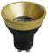 NCC-Licht LED Leuchtmittel Deep-Deco Reflektor Schwarz 4,9W GU10 550lm warmweiß 3000K 36° + Ring Gold Ø5cm