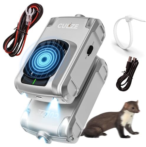 CULiZE 3-in-1 Marderschreck mit Ultraschall & Anti Gewöhnungseffekt für ca. 100m². Marderabwehr mit Infrarot-Sensor & 3fach-Schutz. Marderschutz für Auto, Dachboden, Haus, Garage, Keller, Gartenhütte