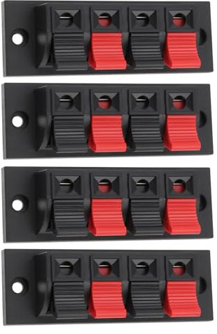 Create idea 4 terminali per altoparlanti a 4 posizioni con molla di rilascio a pressione, adatti per altoparlanti di collegamento del cavo dell'altoparlante, altoparlante personalizzato, 68 mm x 23 mm
