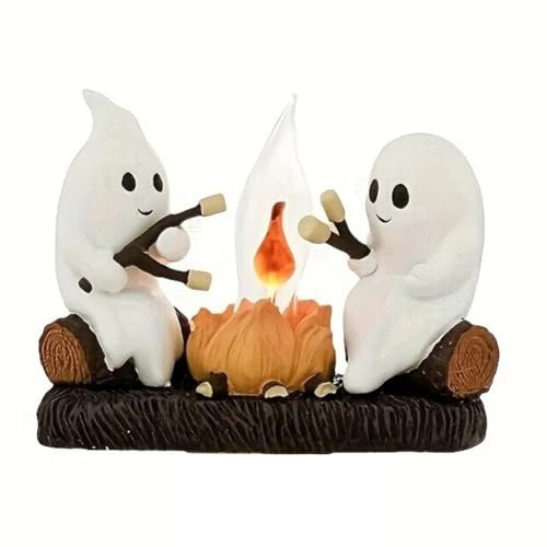 PAGJHRFJG Geister-Lagerfeuer, Flackerndes Nachtlicht, Geister, die Lagerfeuer Rösten, S'Mores, Flackerndes Flammenlicht, EU-Stecker