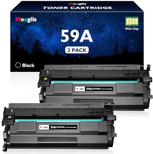 Meagiis CF259A 59A Mit Chip Tonerkartusche Kompatible für HP 59A 59X CF259 A CF259X Toner für HP Laserjet Pro M404dn MFP M428fdw M428dw M428fdn M404dw M404n M304a M304dn M430f M406dn (2 Schwarz)