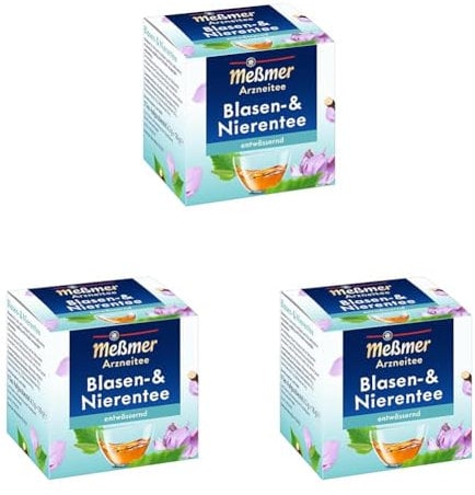 Meßmer Blasen- & Nierentee | entwässernd | 9 Teebeutel | Glutenfrei | Laktosefrei | Vegan (Packung mit 3)