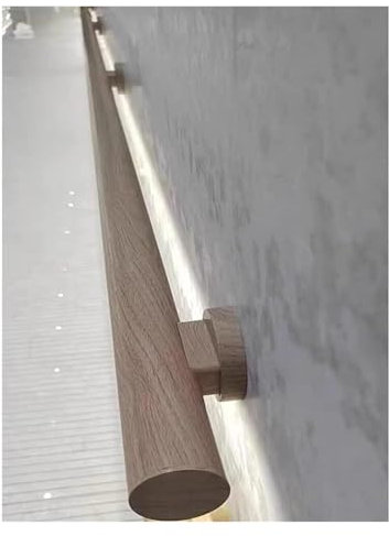 NXSLONE Treppengeländer,Wandhandlauf, Mit Licht LED Treppenhandlauf Haltegriff Wandmontage Handlauf Sicherheitshandlauf Indoor Outdoor Treppenhand(Natural,19.7/0.5m)