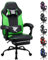 Play haha.Ergonomic Gaming Chair with Footrest,High Back Office Chair with Lumbar Support and Headrest,PU Leather Reclining Swivel Chair for Home and Office (Green,With footrest)