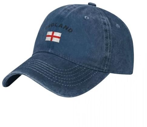 DLERFLOVR England-Flagge Baseball Cap, Englisch Unisex Baumwolle Baseball Mützen, Retro Verstellbare Baseballkappe für Golf, Laufen, Sport, Outdoor