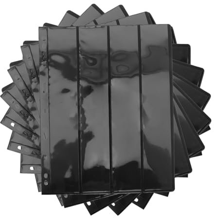 Kisangel 10 Blatt Briefmarkensammlung Briefmarkenbuch Set Mit Zubehör Zum Sammeln Von Briefmarken Wiederverwendbare Umschläge Einlagen Für Briefmarkenalben Briefmarken Für Bücher Black Pvc