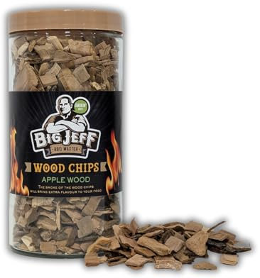OsoRetail Big Jeff Wood Chips Pommier 550 g | Copeaux de bois Apple 100 % naturel pour fumoir, barbecue et barbecue | Fumée douce et fruitée – Idéal viandes, poissons, fromages