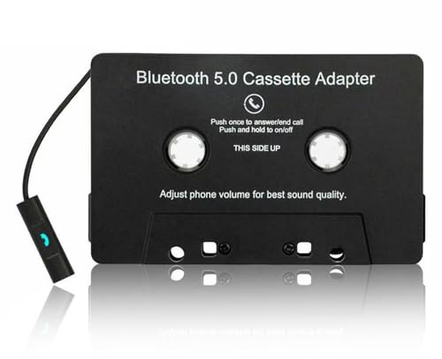 ZRZTM Bluetooth Kassettenadapter für Auto mit Stereo Audio, MP3-Player, Kassetten Adapter für Autoradio, KFZ-Kassettenadapter, Bluetooth Car Audio Kassette auf AUX Adapter, für Autoradios, MP3-Player