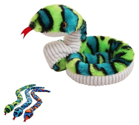 Xiyocadt Kuscheltier Schlange, Realistische Schlange Kuscheltier, Schlangen Spielzeug, Geschenk für Geburtstag Party Prank Requisiten (35 cm,Grün)