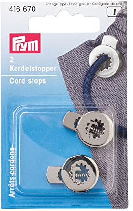 Prym 416670 Kordelstopper rund ZDG silberfarbig, Silber