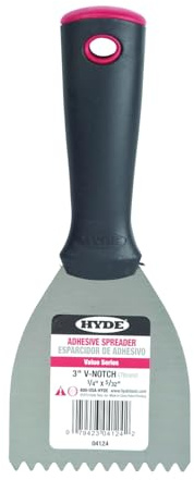Hyde 3 Adhesive Spreader (1/4X5/32 V-Notch), High Carbon Steel