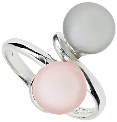 Aleksander Sternen Murano Star Muranoglas Damen-Ring Sterling-Silber 925 rhodiniert Kugel matt rosa/grau RW18