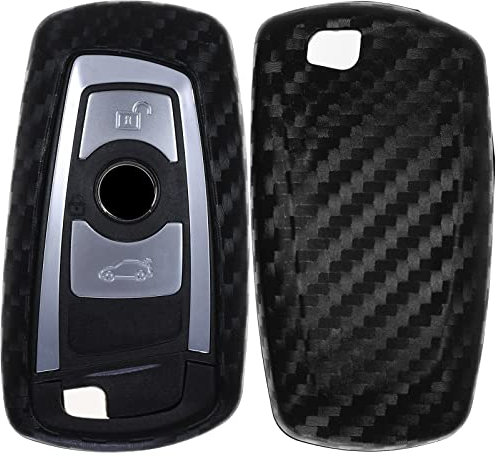 Carbon Soft Case Schutz Hülle Auto Keyless Schlüssel kompatibel mit BMW F30 F32 F26 F01 F07 F12 F10 F06 F03 F25 F13 F11