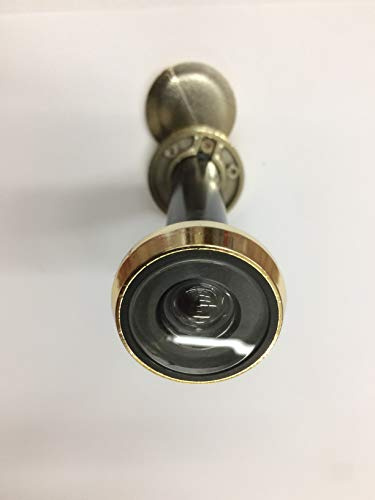 SPIONCINO TONDO IN ABS FINITURA OTTONE LUCIDO,FORO MM 16, ANGOLO DI PERCEZIONE VISIVA 200° LUNGHEZZA REGOLABILE 60-110 mm