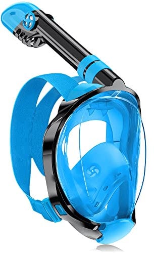 X99 Schnorchelmaske Tauchmaske Vollmaske, Tauchermaske Faltbare CO2-sichere Schnorchel Vollgesichtsmaske mit Sportkameras Kompatible,Taucherbrille für Erwachsene und Kinder